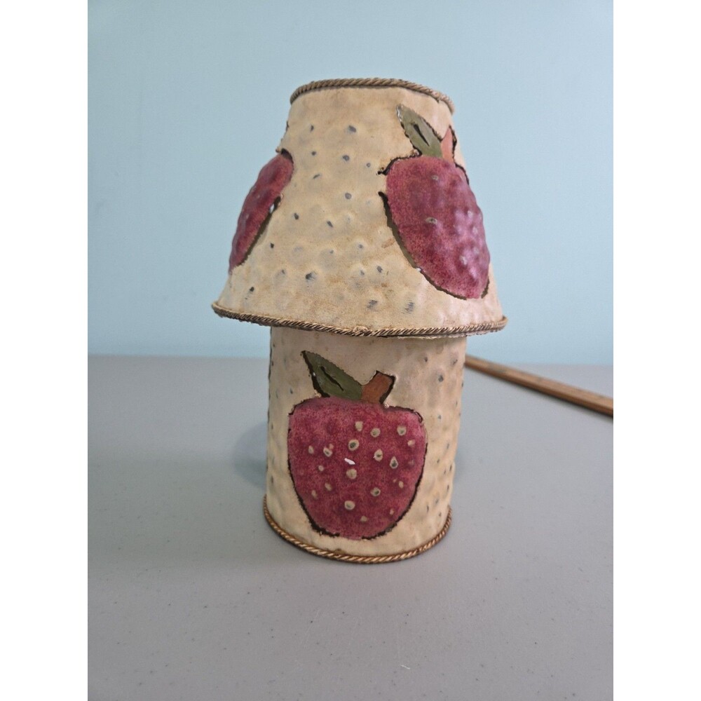 Vintage metal strawberry candle holder Cottagecore grandma core